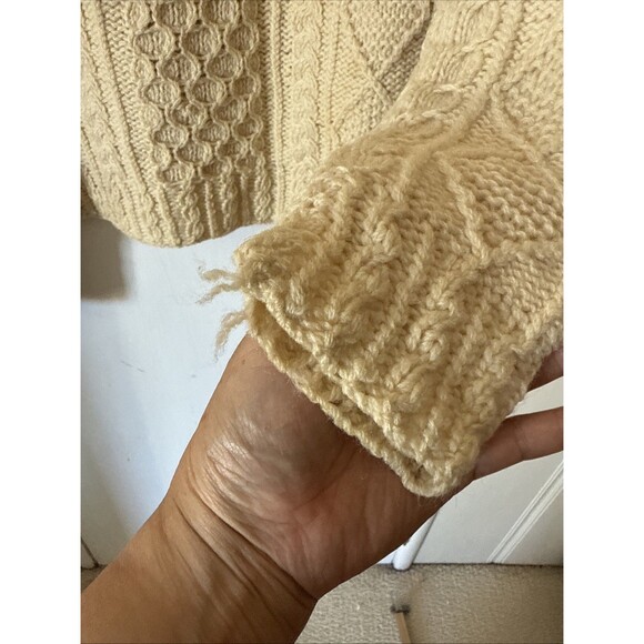 Vtg Loch Garman Irish Cable Knit Fishermans Sweater Wool Ireland | Men's Large - Picture 5 of 15